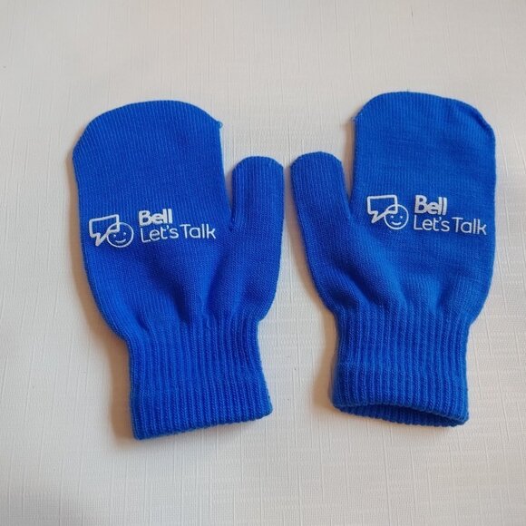 Bell Let's Talk Mittens Brand New and Unused - Picture 2 of 3